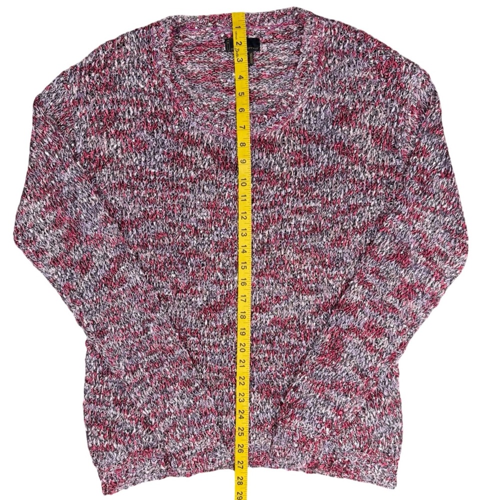 I Jeans By Buffalo‎ Sequin Open Knit Sweater Womens Large Pink Marled - Picture 7 of 10